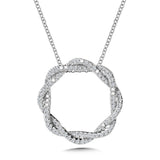 Gratitude Diamond Crisscross Circle Pendant