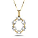 Oval-Shaped Link-n-Love Diamond Paperclip Pendant