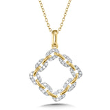 Square-Shaped Link-n-Love Diamond Paperclip Pendant