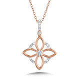 10K Dangling Floral Diamond Pendant