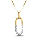 10K Diamond Paperclip Loops Pendant