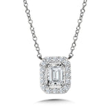 Emerald-Cut, Diamond Star, Heavenly Halo Pendant (1/4 ctw)