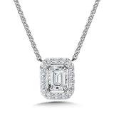 Emerald-Cut, Diamond Star, Heavenly Halo Pendant (1/3 ctw)