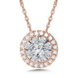 Two Tone Diamond Mirage Cluster Pendant