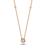 Bezel-Set Diamond Star Solitaire Necklace (1/10 ctw)