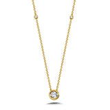 Bezel-Set Diamond Star Solitaire Necklace (1/10 ctw)