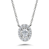 Oval-Cut, Diamond Star, Heavenly Halo Pendant (1/4 ctw)