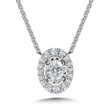 Oval-Cut, Diamond Star, Heavenly Halo Pendant (1/3 ctw)