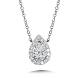 Pear-Cut, Diamond Star, Heavenly Halo Pendant (1/4 ctw)