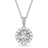 14K White Gold Diamond Star Classic Diamond Necklaces