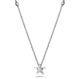 Sterling Silver Diamond Star Trendy Diamond Necklaces 