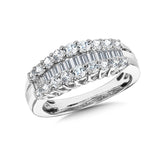 14K White Gold Brilliant Baguettes Anniversary Bands