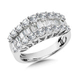 14K White Gold Brilliant Baguettes Anniversary Bands