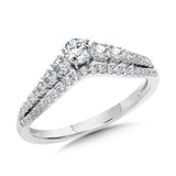 14K White Gold Love Moments Chevron Bands